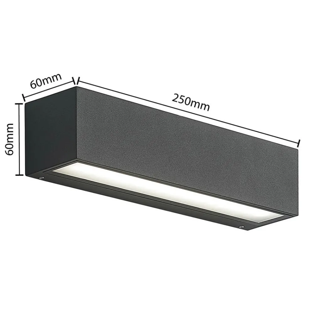 Arcchio Terrassebelysning > LED-væglampe Lengo, 25 cm, 1 lyskilde, antracit, CCT