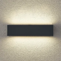 Arcchio Terrassebelysning|Væglamper > LED-væglampe Lengo, 25 cm, 2 lyskilder, antracit, CCT