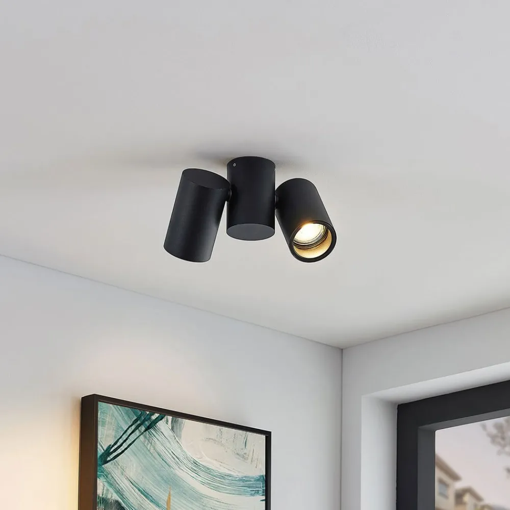 Arcchio Loftlamper|Loftlamper > loftlampe Gesina, 2-lys, sort, aluminium, 17,5 cm