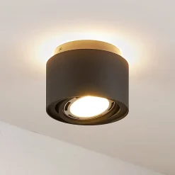 Arcchio Loftlamper|Loftlamper > loftlampe Walisa, Ø 15 cm, sort, metal, GU10