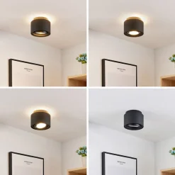 Arcchio Loftlamper|Loftlamper > loftlampe Walisa, Ø 15 cm, sort, metal, GU10