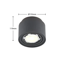 Arcchio Loftlamper|Loftlamper > loftlampe Walisa, Ø 15 cm, sort, metal, GU10