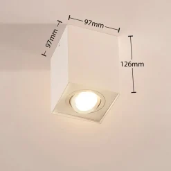 Arcchio Arbejdsrum/Kontor > loftspot Jolina, kantet, hvid, 13 cm, metal