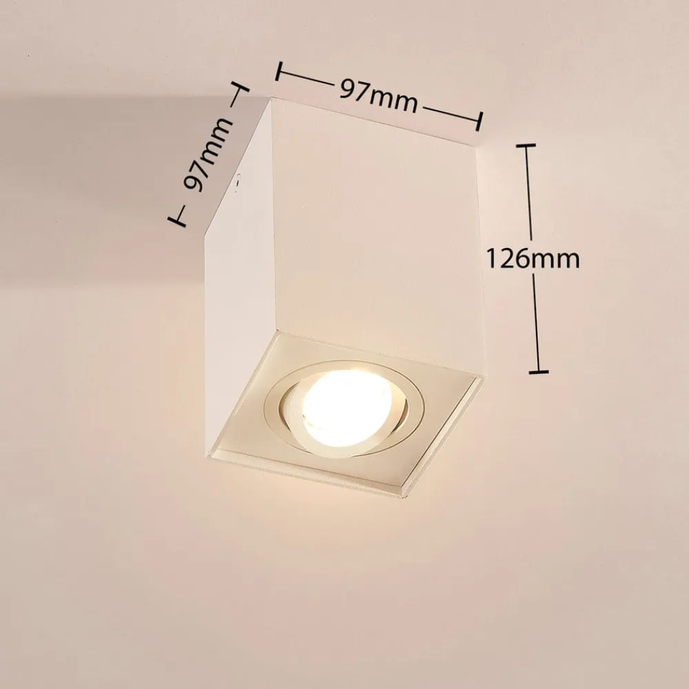 Arcchio Arbejdsrum/Kontor > loftspot Jolina, kantet, hvid, 13 cm, metal