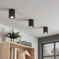 Arcchio Loftlamper|Loftlamper > loftspot Jolina, rund, antracit, sæt med 2, aluminium