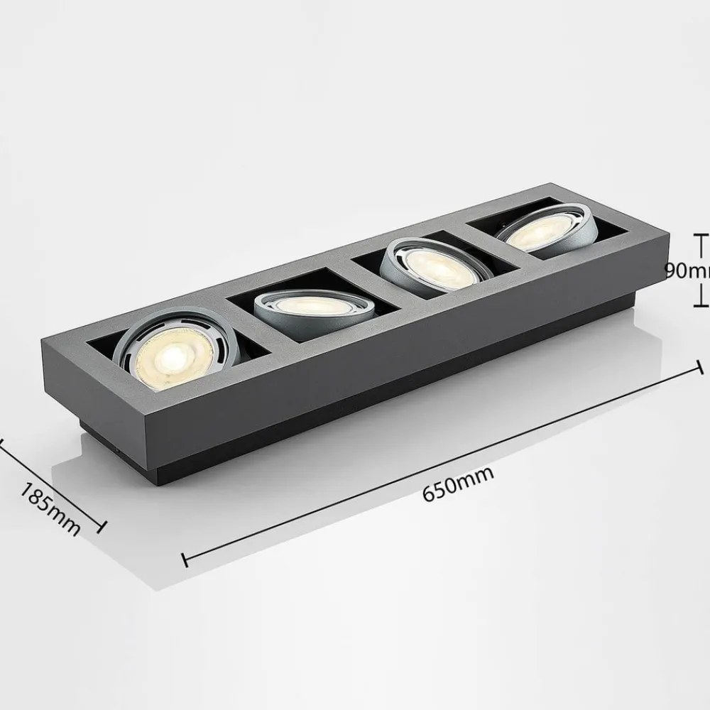 Arcchio Loftlamper|Loftlamper > loftspot Ronka, 65 cm, 4 lyskilder, grå, GU10