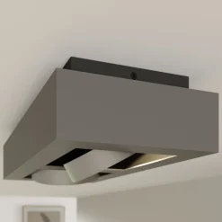 Loftlamper|Loftlamper ^ Arcchio loftspot Ronka, 34 cm, 2 lyskilder, grå, GU10