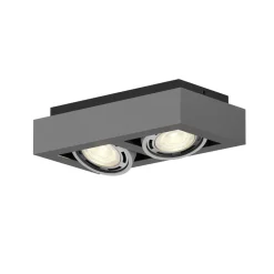 Loftlamper|Loftlamper ^ Arcchio loftspot Ronka, 34 cm, 2 lyskilder, grå, GU10