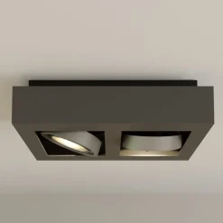 Loftlamper|Loftlamper ^ Arcchio loftspot Ronka, 34 cm, 2 lyskilder, grå, GU10