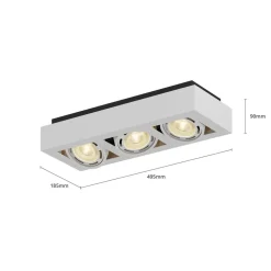 Arcchio Gang|Loftlamper > loftspot Ronka, 50 cm, 3 lyskilder, hvid, GU10