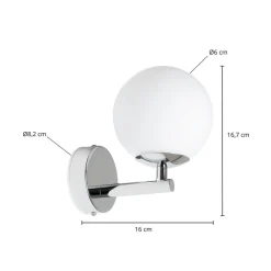 Væg- Og Spejllamper|Væglamper ^ Arcchio Maviris LED-væglampe til bad, kugle, glas