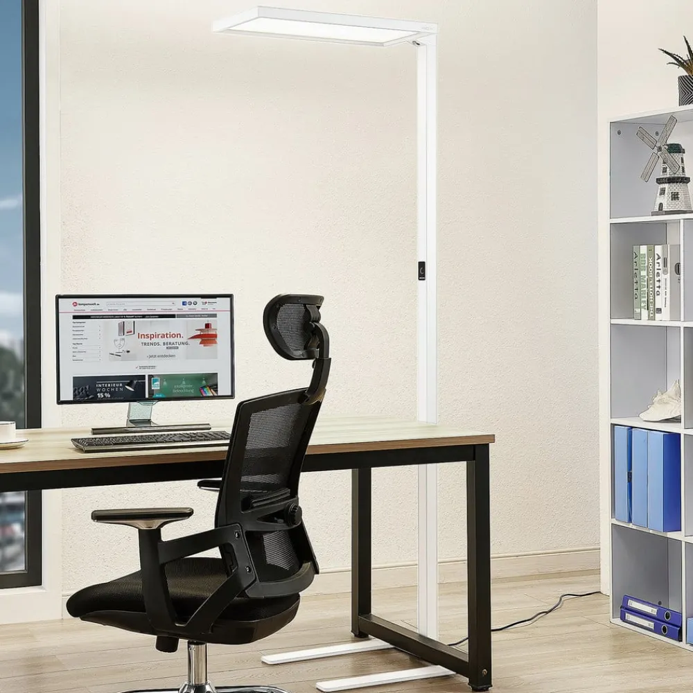 Arcchio Arbejdsrum/Kontor|Gulvlamper > Nelus LED-gulvlampe til kontor sensor hvid