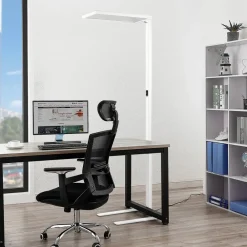 Arcchio Arbejdsrum/Kontor|Gulvlamper > Nelus LED-gulvlampe til kontor sensor hvid
