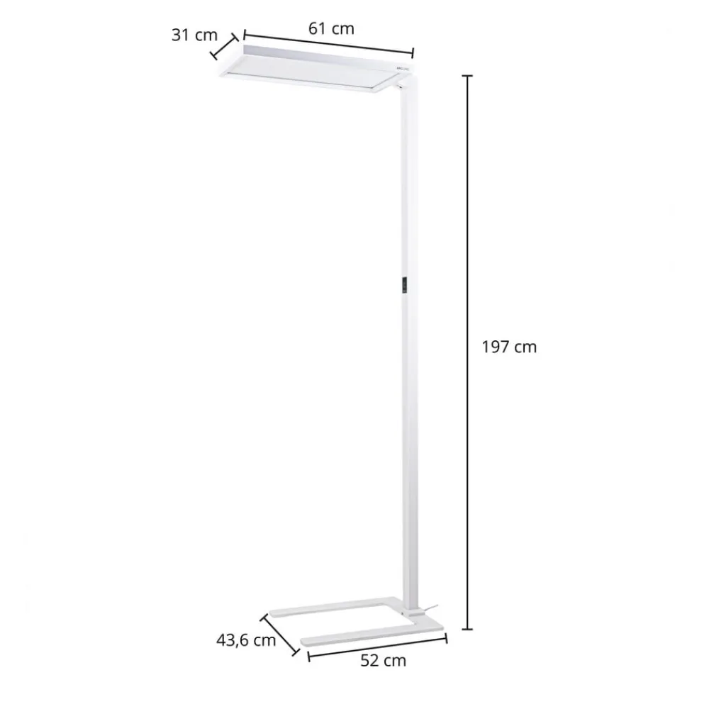 Arcchio Arbejdsrum/Kontor|Gulvlamper > Nelus LED-gulvlampe til kontor sensor hvid
