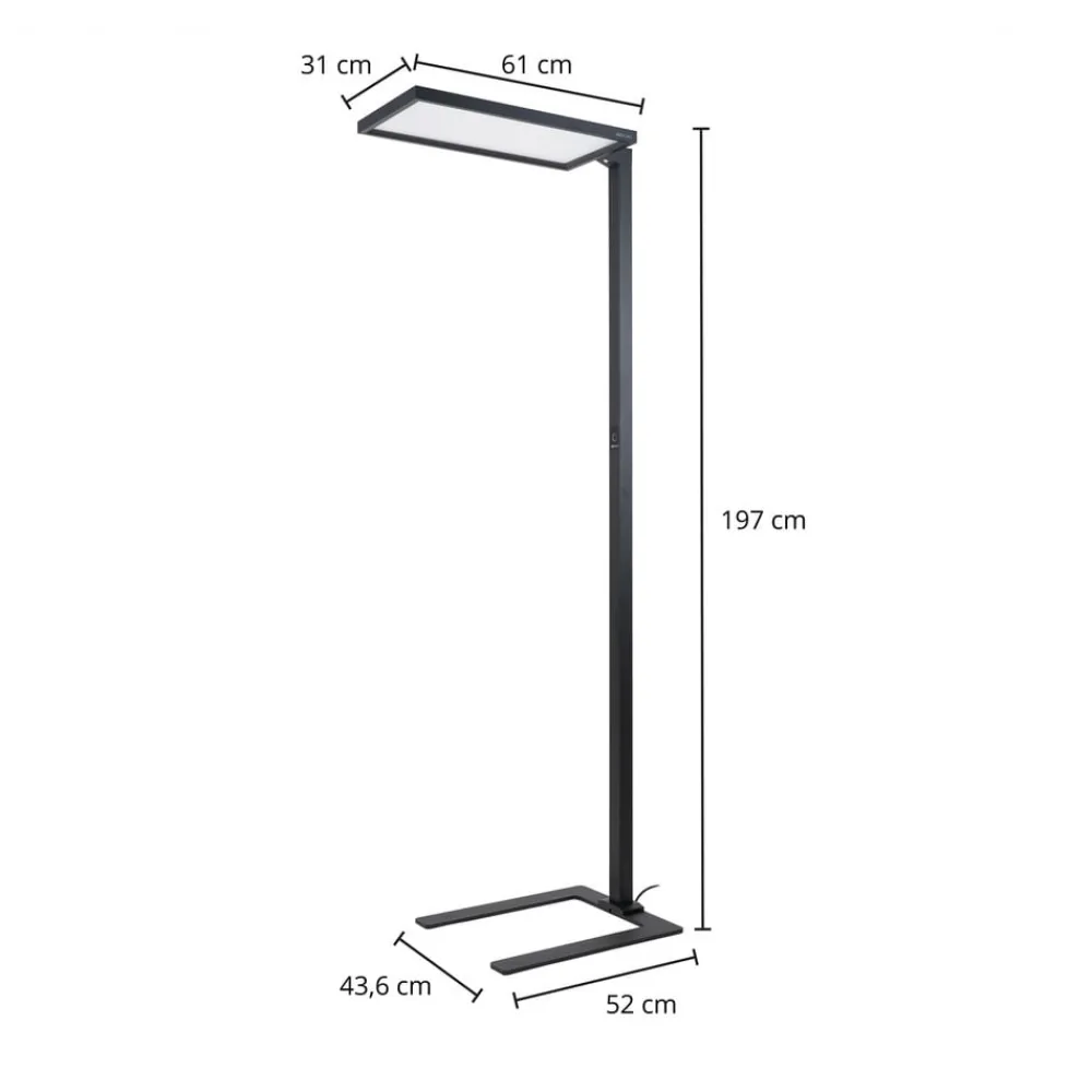 Arbejdsrum/Kontor ^ Arcchio Nelus LED-gulvlampe til kontor, sort sensor
