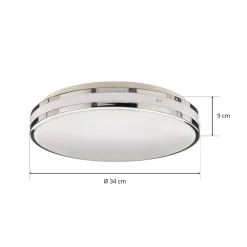 Loftlamper ^ Arcchio Sinovu LED-loftlampe til badeværelset, krom, 34 cm
