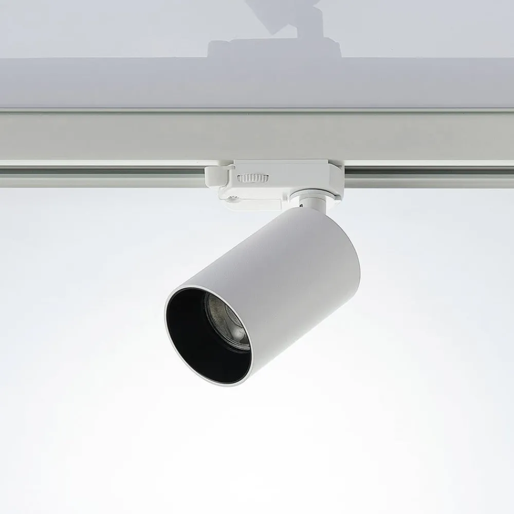 Arbejdsrum/Kontor|Gang ^ Arcchio skinnespot Brinja, hvid, Ø 6 cm, 3-faset, GU10
