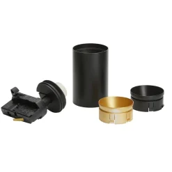 Skinnesystem ^ Arcchio skinnespot Brinja, sort, Ø 6 cm, 3-faset