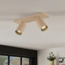 Loftlamper|Spotlights ^ Arcchio spotlight Brinja, brun, kantet, Ø 6 cm, 2 lyskilder, GU10