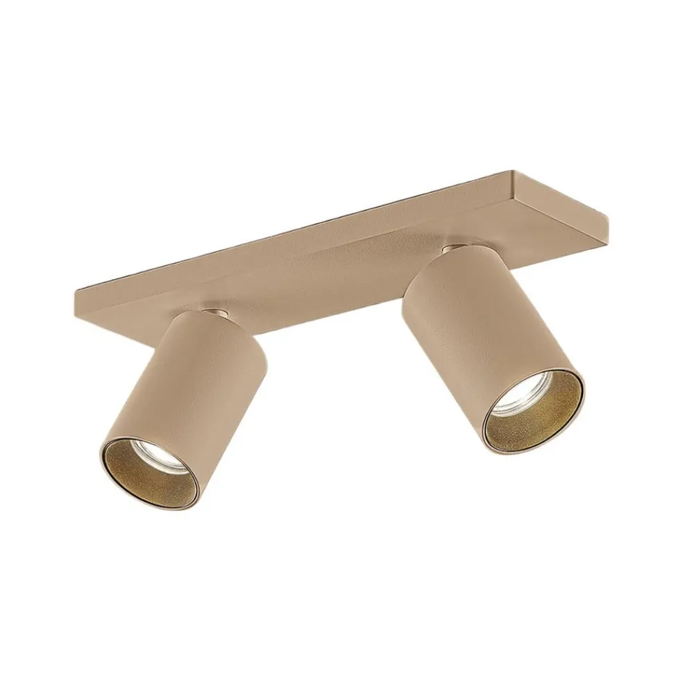 Loftlamper|Spotlights ^ Arcchio spotlight Brinja, brun, kantet, Ø 6 cm, 2 lyskilder, GU10