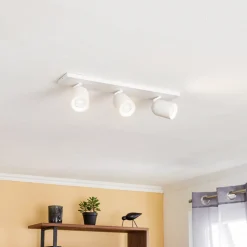Loftlamper|Loftlamper ^ Arcchio spotlight Brinja, hvid, kantet, Ø 7 cm, 3 lyskilder, GU10
