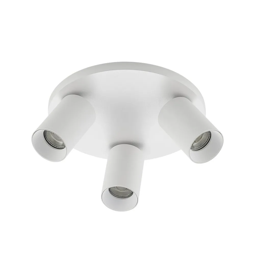 Gang|Loftlamper ^ Arcchio spotlight Brinja, hvid, rund, Ø 6 cm, 3 lyskilder, GU10