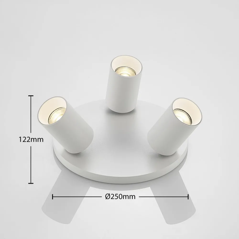 Gang|Loftlamper ^ Arcchio spotlight Brinja, hvid, rund, Ø 6 cm, 3 lyskilder, GU10