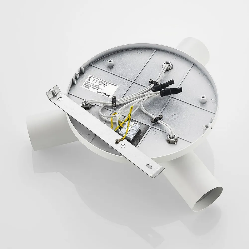Gang|Loftlamper ^ Arcchio spotlight Brinja, hvid, rund, Ø 6 cm, 3 lyskilder, GU10