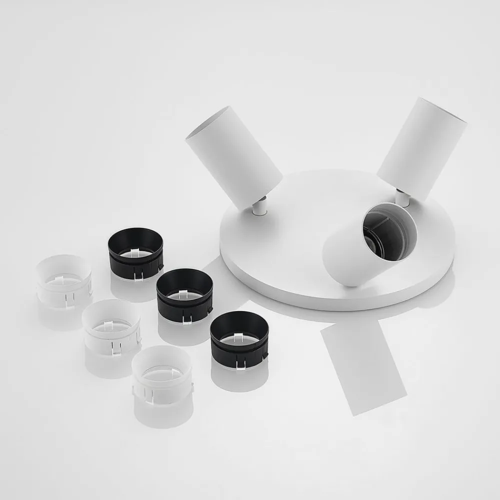 Gang|Loftlamper ^ Arcchio spotlight Brinja, hvid, rund, Ø 6 cm, 3 lyskilder, GU10