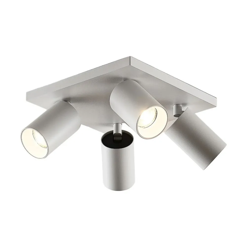 Gang|Loftlamper ^ Arcchio spotlight Brinja, hvid, kantet, Ø 6 cm, 4 lyskilder, GU10