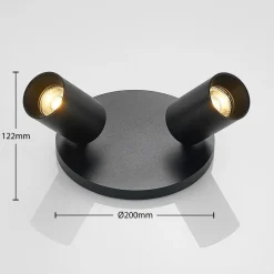 Arcchio Loftlamper|Loftlamper > spotlight Brinja, sort, rund, Ø 6 cm, 2 lyskilder, GU10