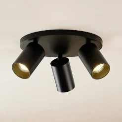 Arcchio Gang|Loftlamper > spotlight Brinja, sort, rund, Ø 6 cm, 3 lyskilder, GU10