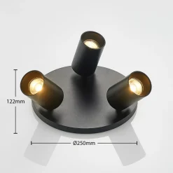 Arcchio Gang|Loftlamper > spotlight Brinja, sort, rund, Ø 6 cm, 3 lyskilder, GU10