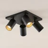 Spotlights ^ Arcchio spotlight Brinja, sort, kantet, Ø 6 cm, 4 lyskilder, GU10