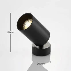 Gang|Loftlamper ^ Arcchio spotlight Brinja, sæt med 2, sort, rund, Ø 6cm, GU10