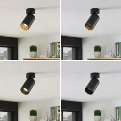 Gang|Loftlamper ^ Arcchio spotlight Brinja, sæt med 2, sort, rund, Ø 6cm, GU10