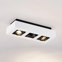 Arcchio Arbejdsrum/Kontor|Loftlamper > spotlight Vince, 36 cm, 3 lyskilder, hvid/sort, GU10