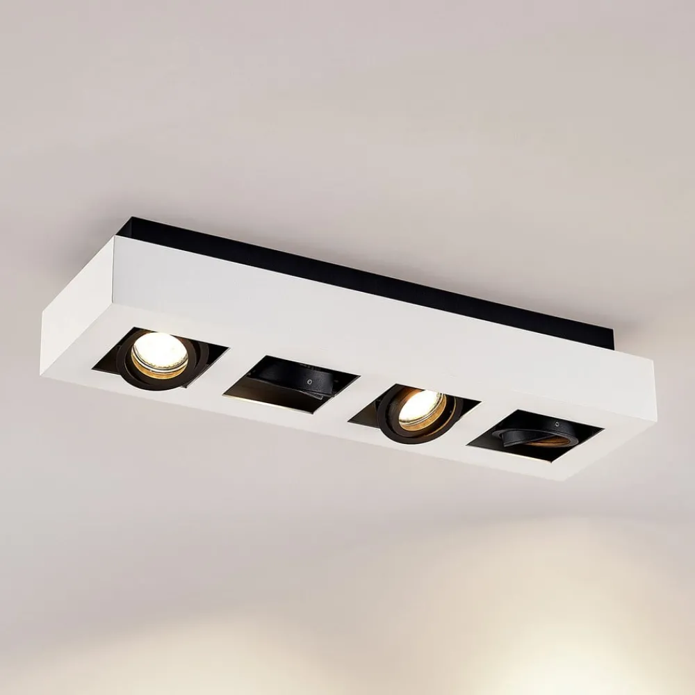 Arcchio Arbejdsrum/Kontor|Loftlamper > spotlight Vince, 47 cm, 4 lyskilder, hvid/sort, GU10