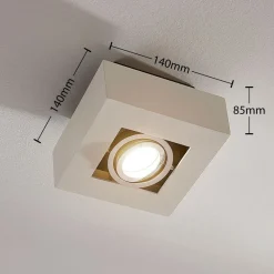 Loftlamper|Spotlights ^ Arcchio spotlight Vince, 14 x 14 cm, hvid/krom, metal, GU10