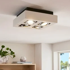 Arcchio Arbejdsrum/Kontor|Loftlamper > spotlight Vince, 25 x 25 cm, 4 lyskilder, hvid/krom, GU10
