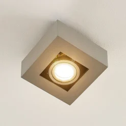 Loftlamper|Spotlights ^ Arcchio spotlight Vince, 14 x 14 cm, sølv, metal, GU10