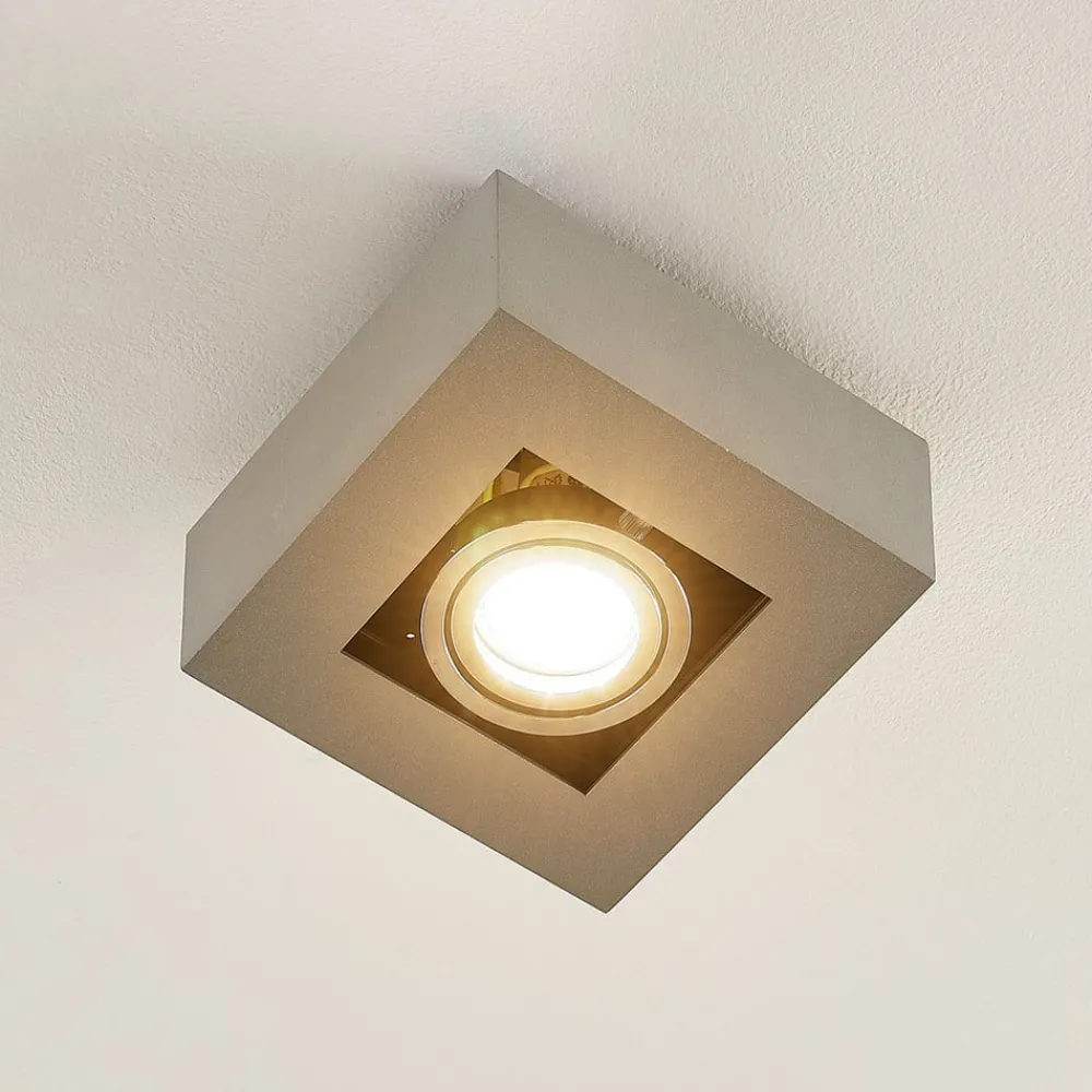 Loftlamper|Spotlights ^ Arcchio spotlight Vince, 14 x 14 cm, sølv, metal, GU10