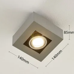 Loftlamper|Spotlights ^ Arcchio spotlight Vince, 14 x 14 cm, sølv, metal, GU10