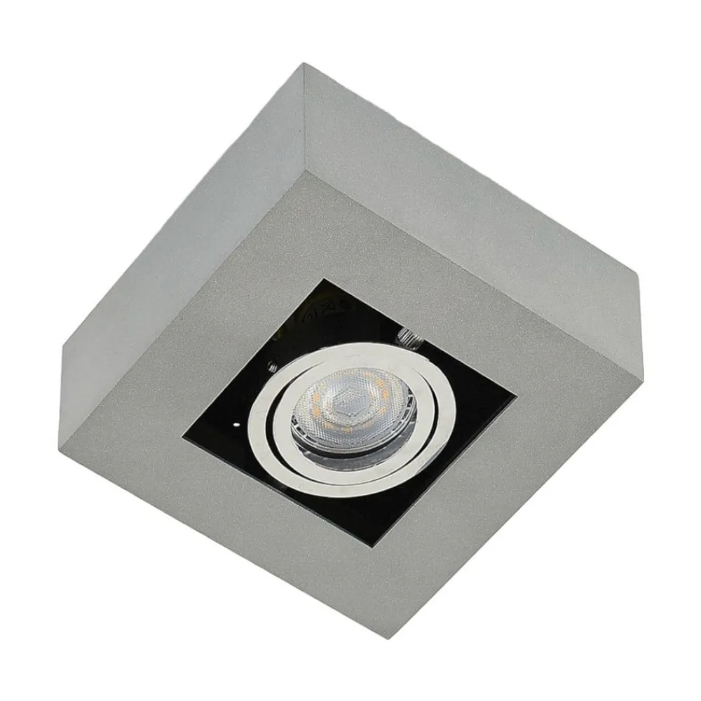 Loftlamper|Spotlights ^ Arcchio spotlight Vince, 14 x 14 cm, sølv, metal, GU10