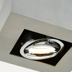 Loftlamper|Spotlights ^ Arcchio spotlight Vince, 14 x 14 cm, sølv, metal, GU10