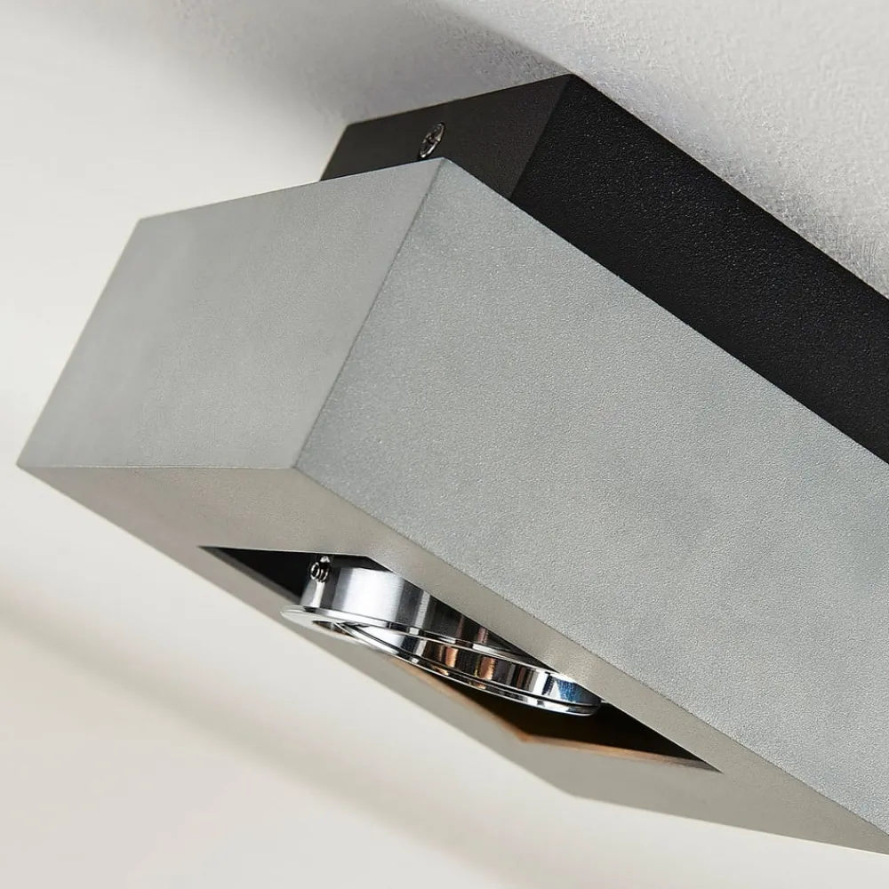 Loftlamper|Spotlights ^ Arcchio spotlight Vince, 14 x 14 cm, sølv, metal, GU10