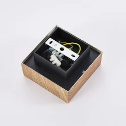 Arbejdsrum/Kontor|Spotlights ^ Arcchio spotlight Vince, 14 x 14 cm, træfarvet, metal, GU10