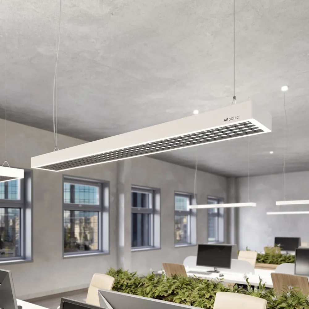Arcchio Arbejdsrum/Kontor|Pendellamper > Susi LED-kontorhængelampe, hvid, 120 cm, 4.000K, DALI