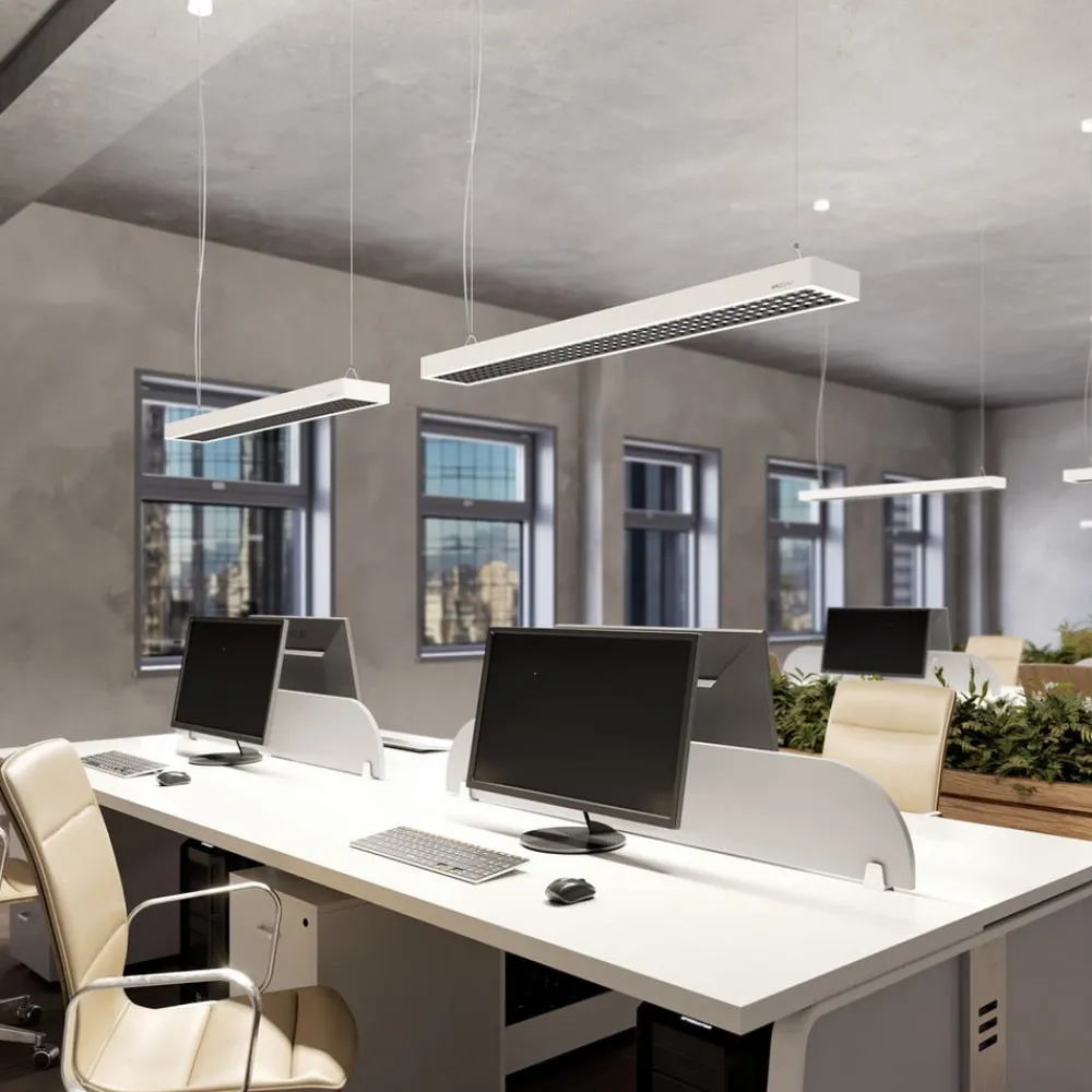 Arcchio Arbejdsrum/Kontor|Pendellamper > Susi LED-kontorhængelampe, hvid, 120 cm, 4.000K, DALI