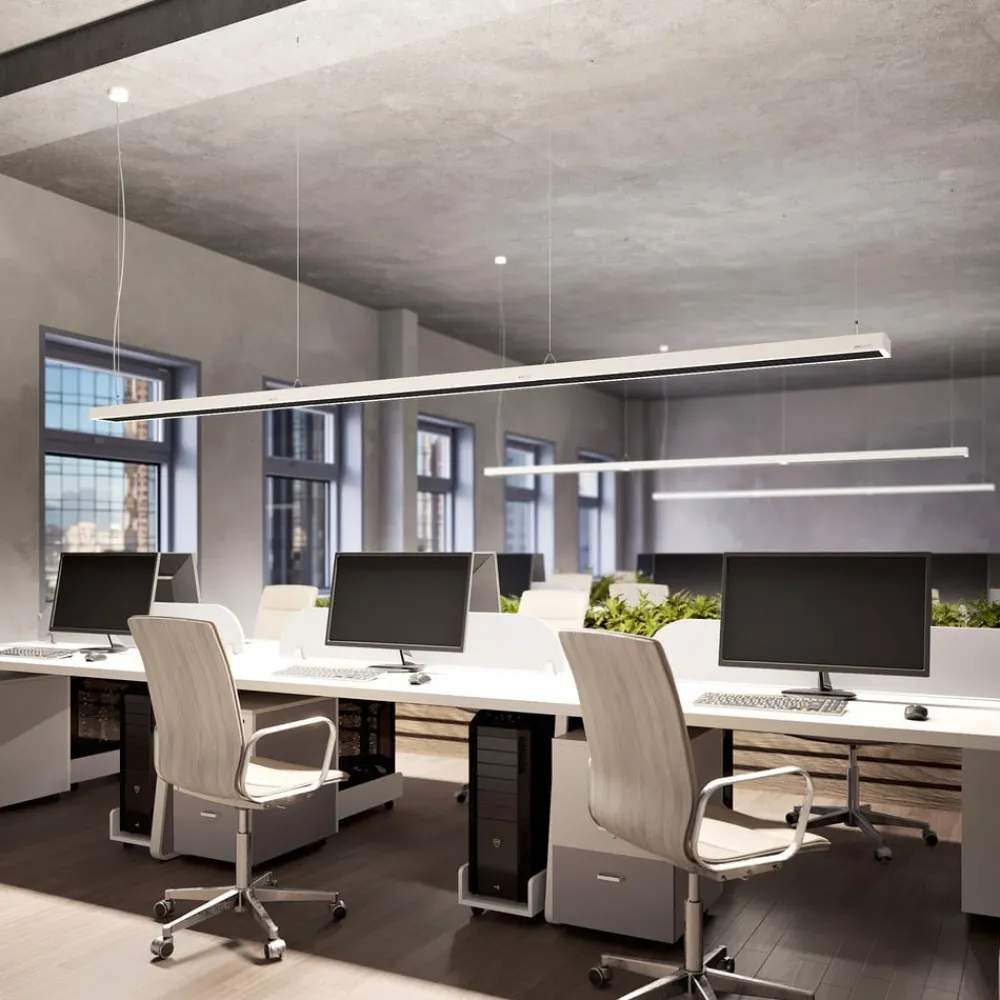 Arcchio Arbejdsrum/Kontor|Pendellamper > Susi LED-kontorhængelampe, hvid, 120 cm, 4.000K, DALI